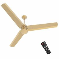 Polycab Silencio Mini 1200mm 5-Star BLDC, Remote Ceiling fan for home| 55% Energy Saving, 100% Copper, High Speed, 25 Speed Setting, Reversable & Timer | 4-yr WarrantyBirkin Gold
