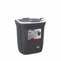 Nayasa Rope 43.5 Liters Plastic Laundry Basket for Clothes with Lid 