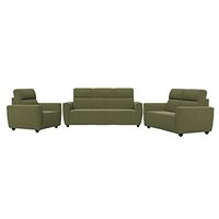 Wakefit Sofa Set | 3 Year Warranty | Sofa 6 Seater, 6 Seater Sofa for Living Room, Wooden Sofa Set, Sofa Set 3+2+1 Seater - Belize(Reflection : Green)