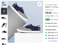 75% off on U. S. Polo Assn. Mens Shoes Start Rs. 839  