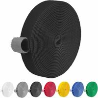 HONBAN Self Adhesive Hook and Loop Tape, Velcro Tapes, Mosquito net Mounting Tape For Office use, Photo Frames, Multipurpose double-sided Adhesive Hook Loop Tape for Crafting & Wall Hanging (5M x 12mm) (Black)