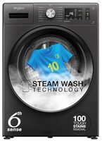 Whirlpool 8 Kg 5 Star Inverter Supreme Care Front Load Fully Automatic Washing Machine with In-Built Heater (XS8014BWME, MidNight Grey, Steam Technology, 100+ Tough Stains, 6th Sense Soft Move)