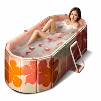 BatHRemedy Portable Bath Tub for Adults, Foldable SPA Tub for Home Use with Drainage Hole, Maintains Hot & Cold Water, Thickened Insulated Ice Bath Tub for Adults