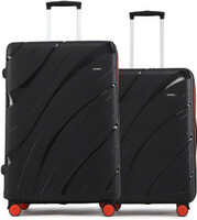HRX by Hrithik Roshan Hard Body Set of 2 Luggage 8 Wheels - Madrid 2 (Small 58cm | Medium 66cm) - Black