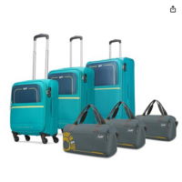 VIP Evolve Set of 3 SL (Teal Blue) + Skybags Weekender 3 DF Combo(Grey)