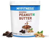 MYFITNESS Peanut Butter Chocolate Spread Smooth 1.25kg | 22g Protein & 6g Fiber | Tasty & Healthy Nut Butter Spread for Breakfast, Snacks | Cholesterol Free | Zero Trans Fat | Creamy Peanut Butter 