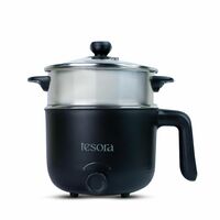 Tesora 3-in-1 Portable Multi-Cook Electric Kettle | 1.2L, 600W, 2Y Warranty | Black