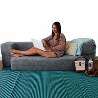 Coirfit Smart Homes Snoozy Two Seater, 4' X 6' Feet Folding Sofa Cum Bed - Perfect for Guests - Jute Fabric - Grey