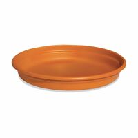 MILTON Blossom Mate 4 Round Bottom Tray, Set of 1, Terracotta, Garden Pot Planter Bottom Plate, Flower Plastic Drip Tray, for Indoor and Outdoor Decor
