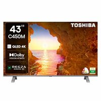 (With SBI CC/DC)TOSHIBA 108 cm (43 inches) C450ME Series 4K Ultra HD Smart QLED TV 43C450ME (Silver)
