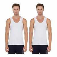 Instamart : Rupa Bruno Round Neck Men's Vest, White (Pack of 2)