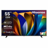 Hisense 139 cm (55 inches) E6N Series 4K Ultra HD Smart LED Google TV 55E6N (Black)