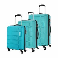 Kamiliant by American Tourister Harrier 3-Piece Luggage Set - 56, 68 & 78 cm Polypropylene Hard-Sided Spinner Suitcases with 4 Wheels (Coral Blue)
