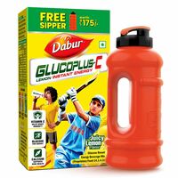 DABUR Glucoplus C Nimbu Pani - 1 Kilogram Glucose Powder|Vitamin C Helps Boosts Immunity|Calcium Supports Bone Health |Replenishes Energy | Juicy & Tasty Lemon Flavour, 35 Grams