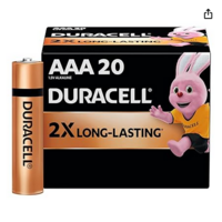 Duracell Alkaline AAA Battery, Pack of 20