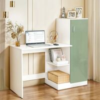 ABOUT SPACE Study Table with Cabinet - Computer Table with Bottom Storage Space DIY Engineered Wood Office Desk 