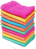 Weaving Poems Cotton High Absorbent Hand Towels, Light Colour (Size: 10X 16 inch) - Set of 10. Multicolor Cloth Napkins  (10 Sheets)