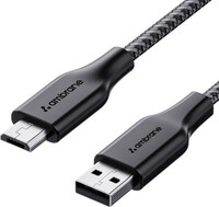 Ambrane Micro USB Cable 3 A 1.5 m RCM-15  (Compatible with Smartphones, Black, One Cable)