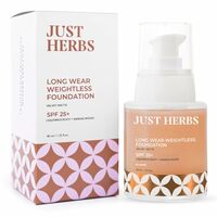 Just Herbs Medium to Full Coverage Liquorice Root and Sandalwood Longwear Weightless Foundation for Face Makeup 40 ml