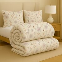 BSB HOME Premium Microfiber Printed Double Bed Comforter with 2 Matching Pillow Covers