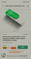 EVM 64GB 200 MB/s read pen drive Rs. 200