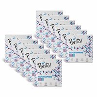 Amazon Brand - Presto! 1 Ply Tissue Paper Napkin | 1200 Pulls | 100 Pulls X 12 Packs | 100% Natural Virgin Cellulose Fiber