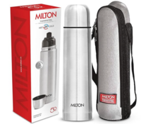 Milton Flip Lid 1000 Thermosteel Water Bottle 1 LTR, 24 Hr Hot and Cold I Leak Proof Lid, ISI Certified I Vacuum Insulated 
