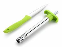 Ganesh Gas Lighter with Free Knife for Kitchen Use Restaurants Metal Gas Stove Lighter Regular Size Easy Grip, Silver