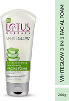 LOTUS HERBALS Whiteglow 3 In 1 Deep Cleaning Skin Whitening Facial Foam, With Milk Enzymes Face Wash (200 g)