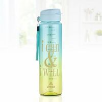 (Apply 41% off Coupon)ATTRO Plastic Sports Buddy Deluxe Water Bottle BPA-Free with Leak-Proof Flip-Top Cap, Dual-Color for Gym, School, Office & Outdoor Use Blue Green 800ml