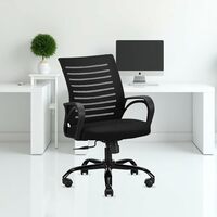 Office Chair with Height Adjustable Mechanism, Ergonomic Mid-Back Mesh Design 