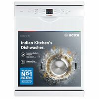 Bosch 13 Place Setting Dishwasher with Intensive Kadhai Program, No Pre-Rinse, 70⁰ Hot water wash, Half Load Option & Extra Cutlery Box - (SMS66GW01I, White, Glass Protection Technology)