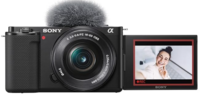 (4250 off using SBI CC)Sony Alpha ZV-E10L 24.2 Mega Pixel Interchangeable-Lens Mirrorless vlog Camera with 16-50 mm Lens, Made for Creators | APS-C Sensor | Advanced Autofocus | Clear Audio & 4K Movie Recording