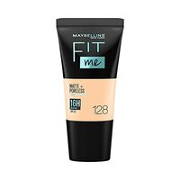 Maybelline New York Liquid Foundation, Matte & Poreless, Full Coverage Blendable Normal to Oily Skin, Fit Me, 128 Warm Nude, 18 ml