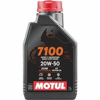 Motul 104103 7100 4T Fully Synthetic 20W-50 Petrol Engine Oil for Bikes (1 L)