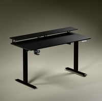 Green Soul Elevate Multi-Purpose Electric Height Adjustable Office Desk with Monitor Riser, Ergonomic Spacious Sit Stand Solution | Installation Provided (Carbon Black) 