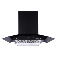 elica WDFL 906 HAC LTW MS NERO 90cm 1200m3/hr Ducted Auto Clean Wall Mounted Chimney with Touch Control Panel (Black)