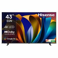 Hisense 108 cm (43 inches) E6N Series 4K Ultra HD Smart LED Google TV 43E6N (Black)