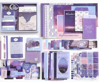 voltonix Scrapbook Kit(346Pcs) Scrapbooking Supplies Kit with Bullet Junk Journal,Stationery,A6 Grid Notebook with Graph Ruled Page DIY Journaling Gift for Teen Girl Women (Blue)