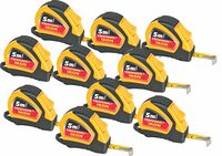 FREEMANS IKON 5m:19mm Steel Inchi Measuring Tape - 5m (Yellow & Black)  (Set of 10)
