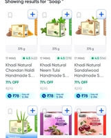 Swiggy Instamart search Khadi Natural Chandan Haldi Handmade   73%off