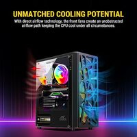 Ant Esports Elite 1100 Mid-Tower Computer Case/Gaming Cabinet - Black | Support ATX, M-ATX, ITX | Pre- Installed 3 x 120mm Front and 1 x 120mm Rear Rainbow Fans