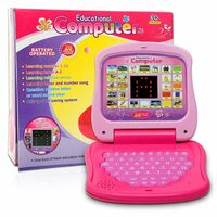 Graphene Educational Learning Laptop Toy Mini Computer for Kids Tablet Led Display Music Games Fun Activities Toys Gift for 1+ 2 3 4 5 Years Babies Girl Boy Toddlers Pink Colour