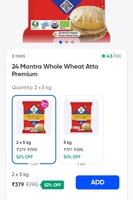 24 Mantra Whole Wheat Atta Premium 2 x 5 kg