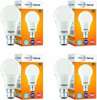 Wipro 10 W Basic Standard B22 LED Bulb  (White, Pack of 4)
