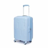 American Tourister Ivy 2.0, 55 CM Small Hard Polypropylene Spinner Wheel Cabin Suitcase/Trolley Bag for Travel with Mounted TSA Lock & Smooth Sliding Wheels for Women & Men - Blue Frog