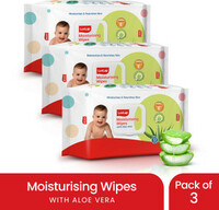(MOQ-2)LuvLap Paraben Free wipes for baby with Aloe Vera, 72 wipes/pack with Lid  (216 Wipes)