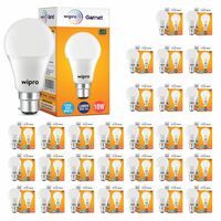 wipro Garnet 10W LED Bulb for Home & Office |Cool Day White (6500K) | B22 Base|220 degree Light coverage |4Kv Surge Protection |400V High Voltage Protection |Energy Efficient | Pack of 30