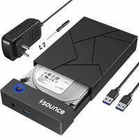 Sounce 3.5 Inch Hard Drive Enclosure USB 3.0 External Hard Drive Docking Station for 3.5 2.5 inch SATA Hard Drives SSD 16TB Storage Capacity HDD Enclosure with 12V/2A Power Supply UASP Acceleration
