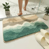 Roseate Microfiber Bathroom Mat  (Waves 40x60 cm Pack of 1, Medium)